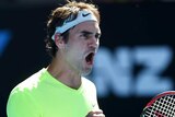 Roger Federer in the Australian Open second round