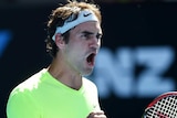 Roger Federer in the Australian Open second round