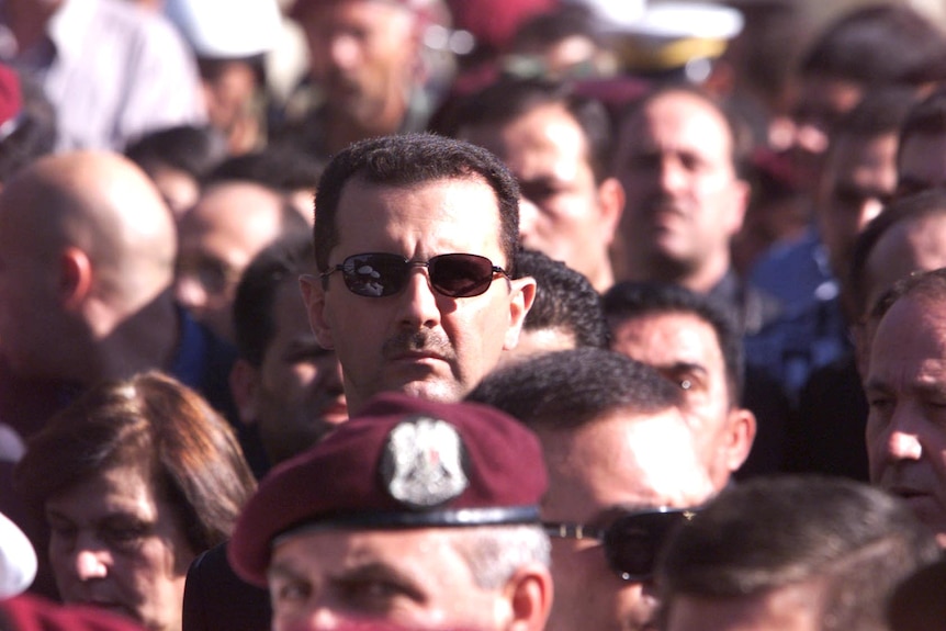 Bashar al-Assad at his father's funeral