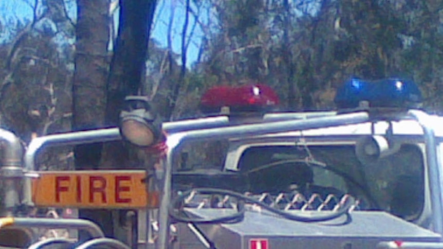Fire trucks parked in national park