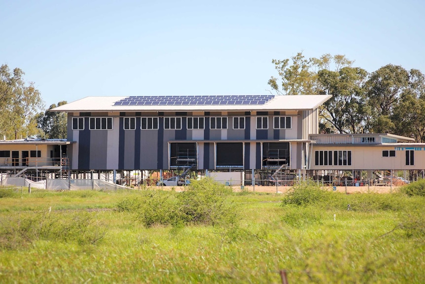 Image of a brand new hall complex under construction