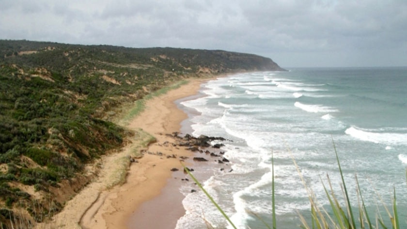 A beach with waves