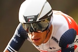 Close-up of Richie Porte riding in the timetrial