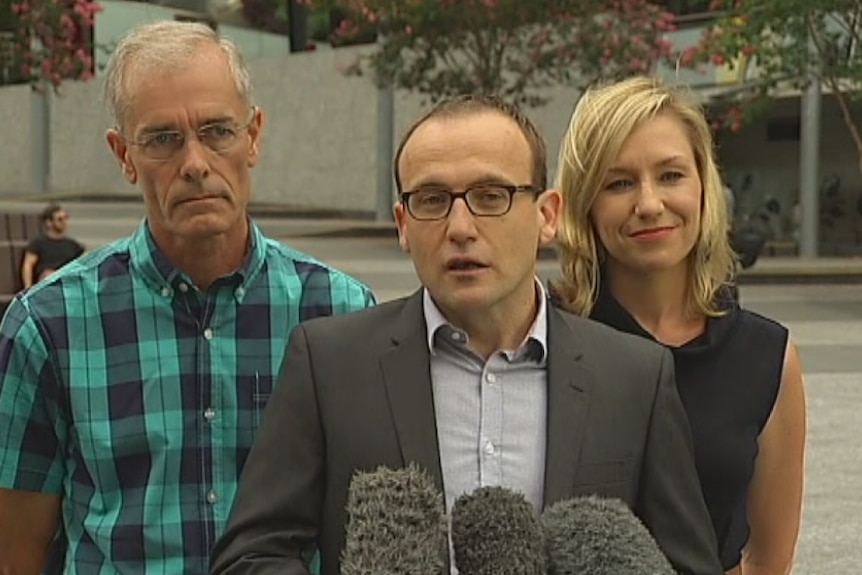 Larissa Waters,  Charles Worringham and Adam Bandt