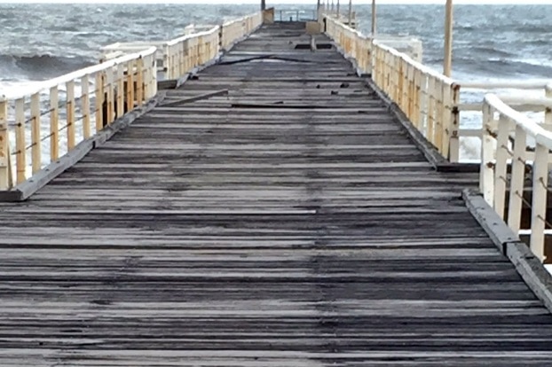 Henley Jetty has been damaged in a storm.