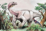 Artist's impression of a giant sauropod-like dinosaur called Ledumahadi mafube