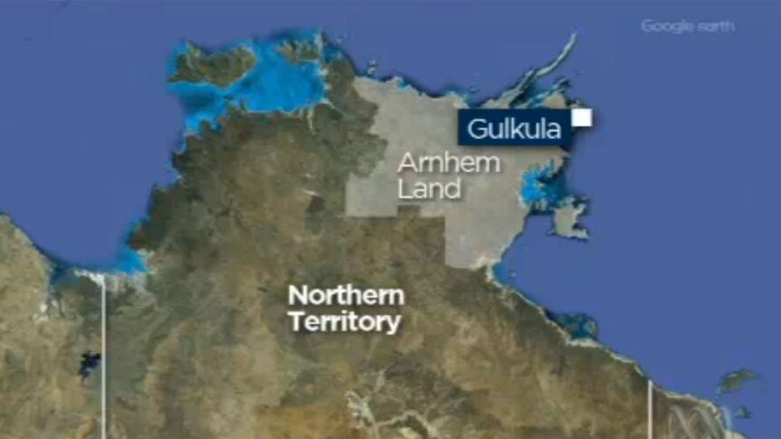 Map showing location of Gulkula in Arnhem Land