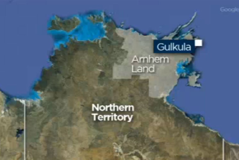 Map showing location of Gulkula in Arnhem Land