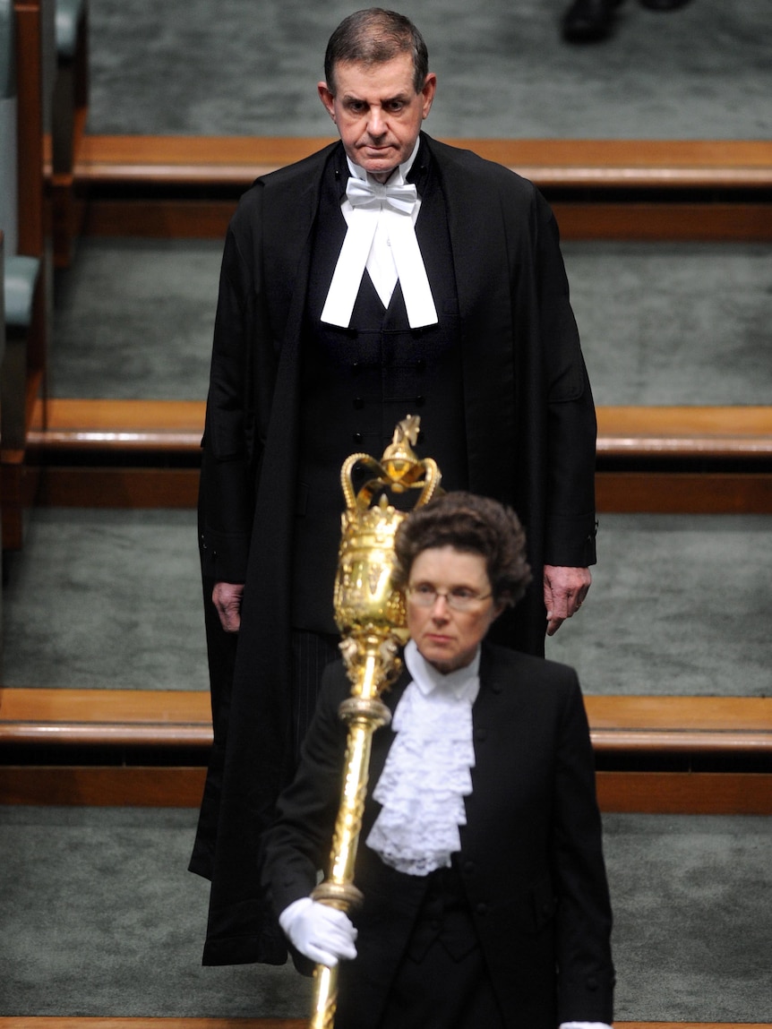 Peter Slipper enters Parliament.