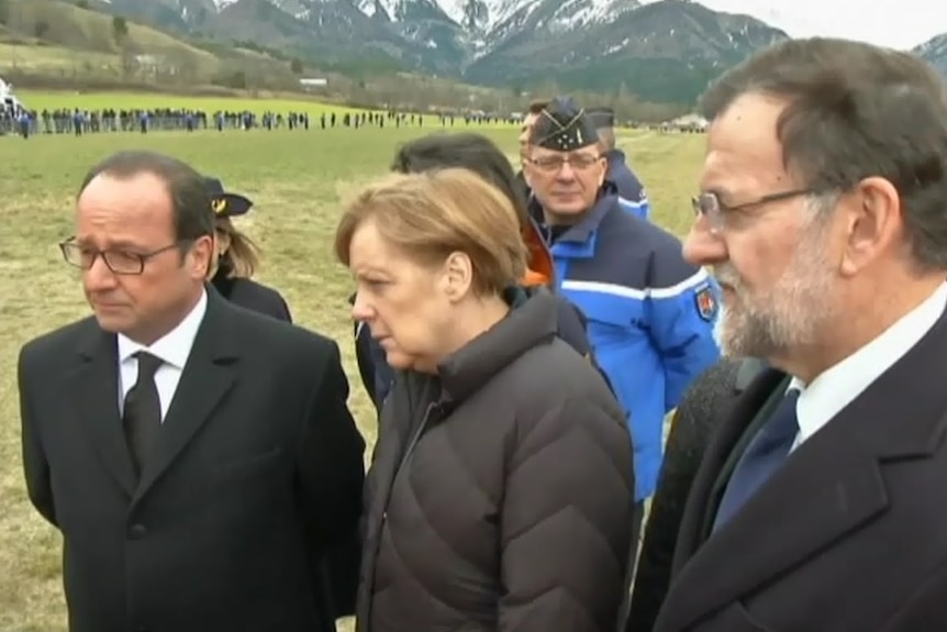 Angela Merkel, Francois Hollande and Mariano Rajoy