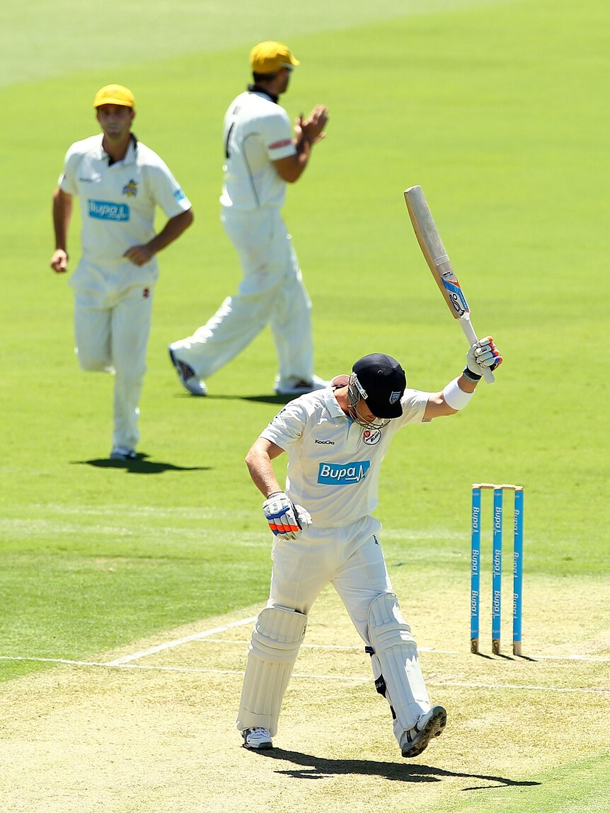 Tough day out ... Test reject Brad Haddin failed to score in New South Wales' first innings.
