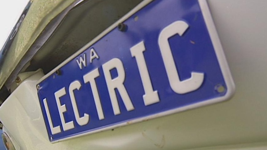 Western Australian electric car number plate