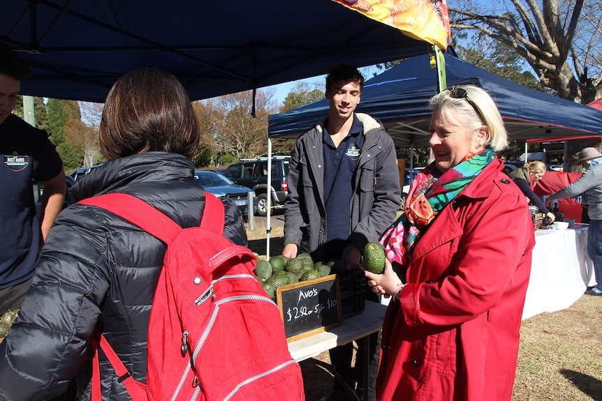 Food market stalls in a Toowoomba park