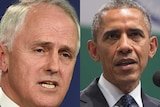 A composite image of Prime Minister Malcolm Turnbull and US president Barack Obama.
