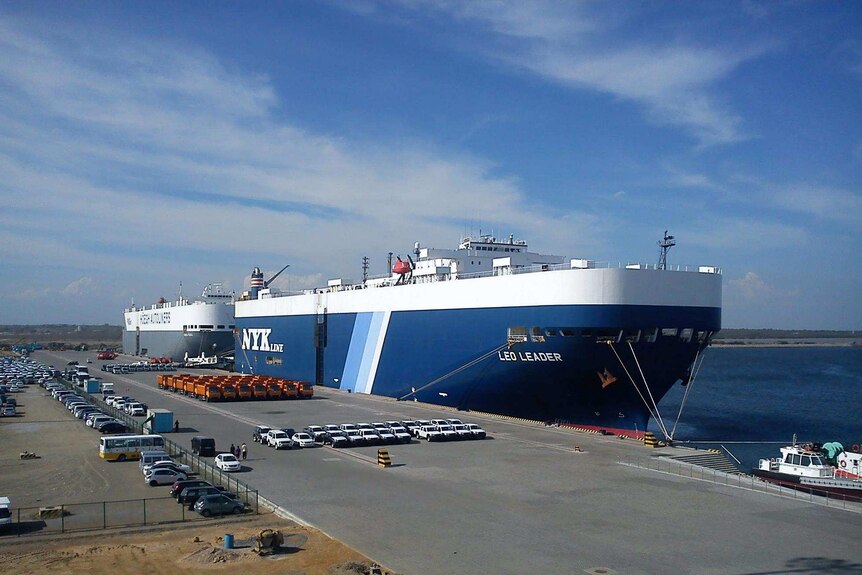 Two large ships are docked at the Hambantota Port in Sri Lanka in this 2013 file photo.