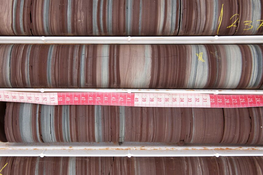 Core samples show layers of sediment