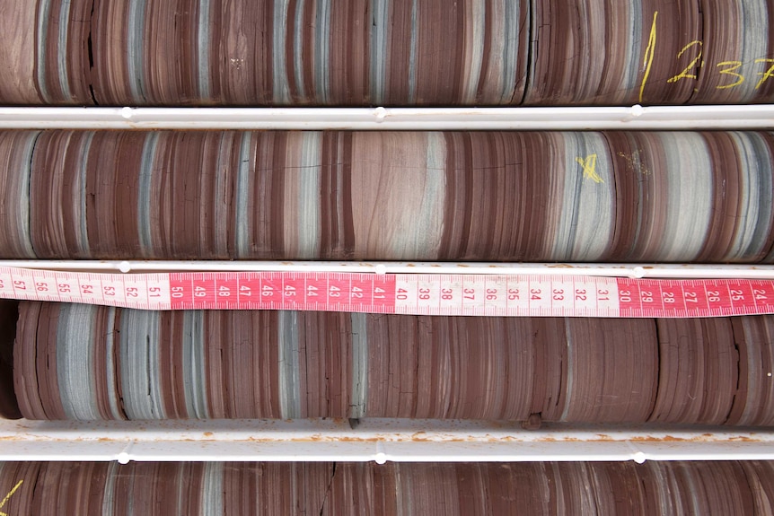 Core samples show layers of sediment