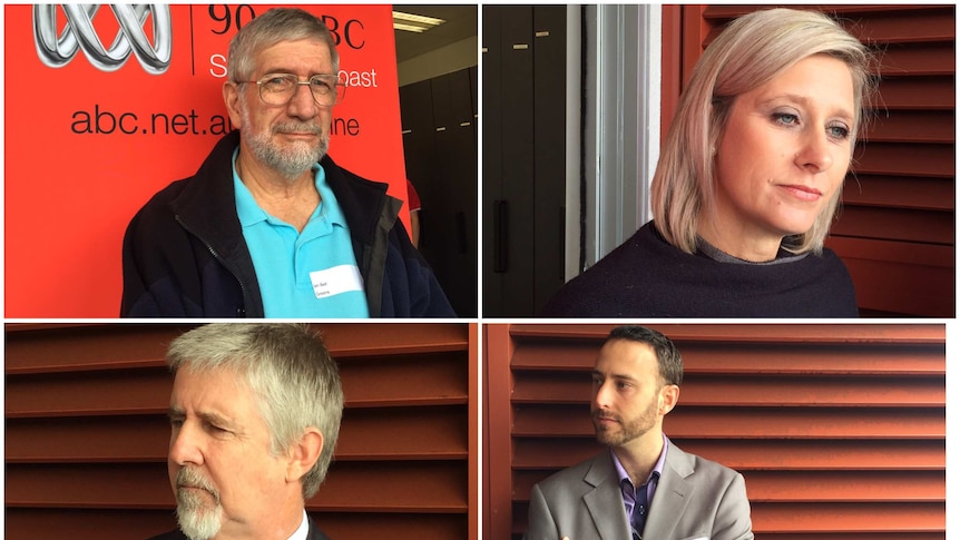 close up photos of four of the candidates from Longman, three men and one woman