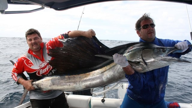 Matt Price hooks his winning marlin off the coast of Queensland