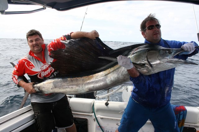 Matt Price hooks his winning marlin off the coast of Queensland