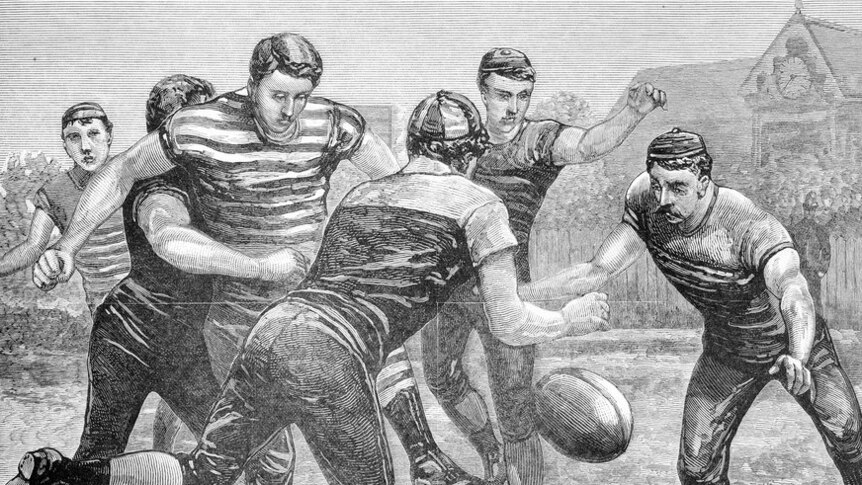 Illustration of Australia Rules in the late 1800s.