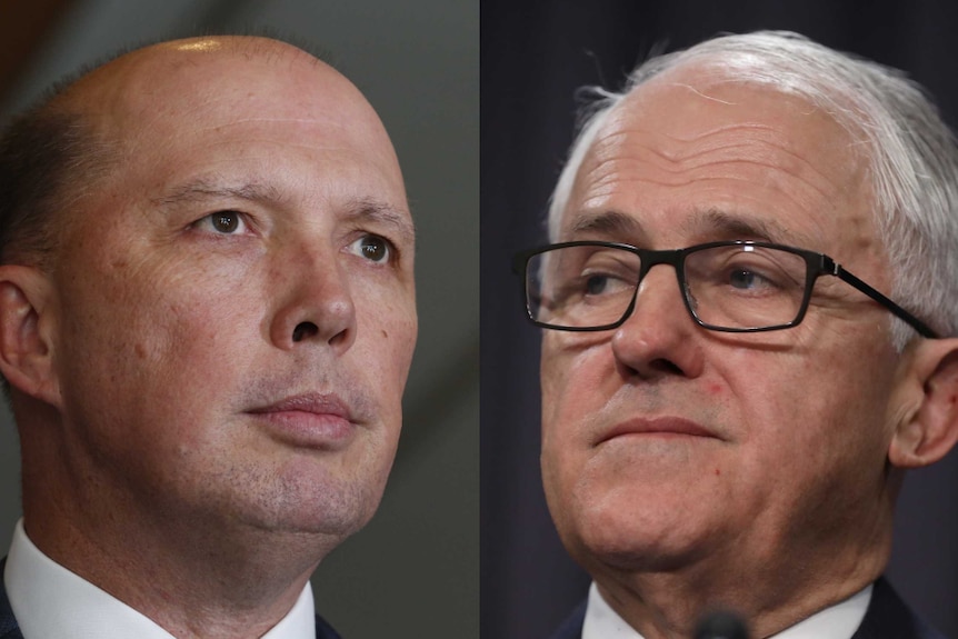 A composite image of Peter Dutton and Malcolm Turnbull.