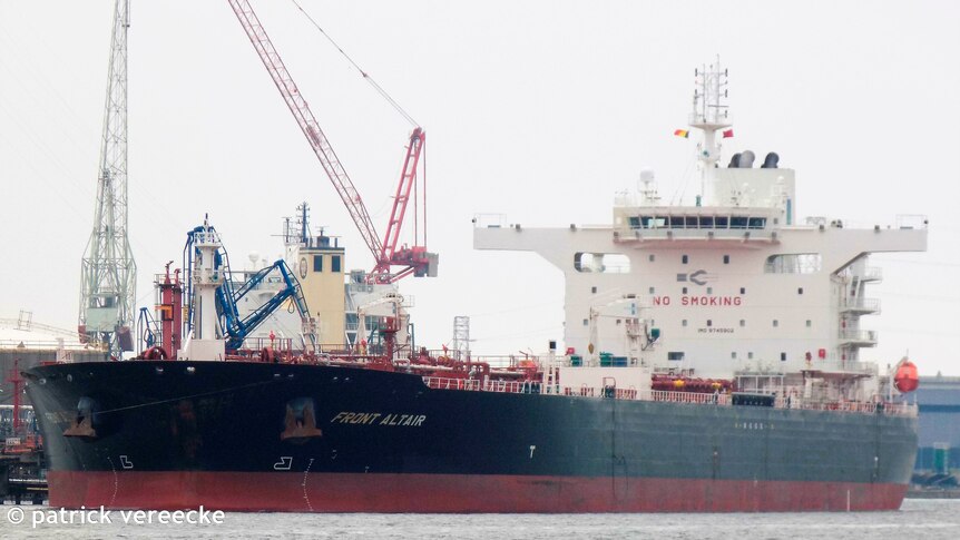 The MT Front Altair, one of two oil tankers reportedly attacked in the Gulf of Oman, pictured in Antwerp, Belgium.