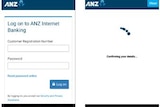 Screenshots of mobile banking false websites