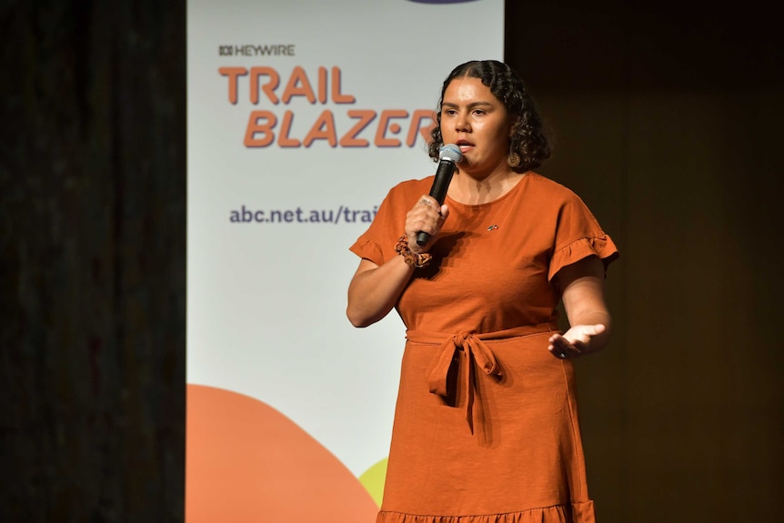 2020 Trailblazer Tanika Davis presenting in Parliament