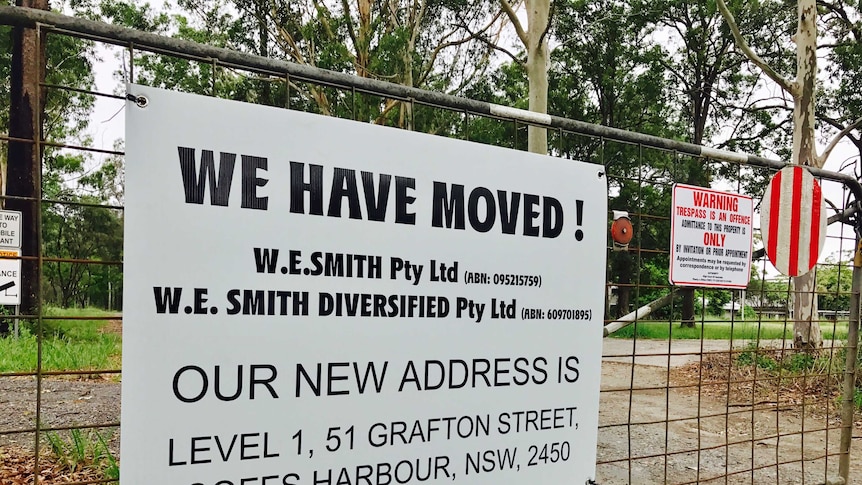 Sign stating "we have moved" outside WE Smith Engineering in Coffs Harbour.