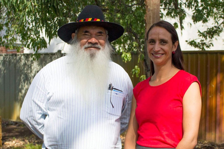 Labor candidate Tammy Solonec with Senator Pat Dodson.