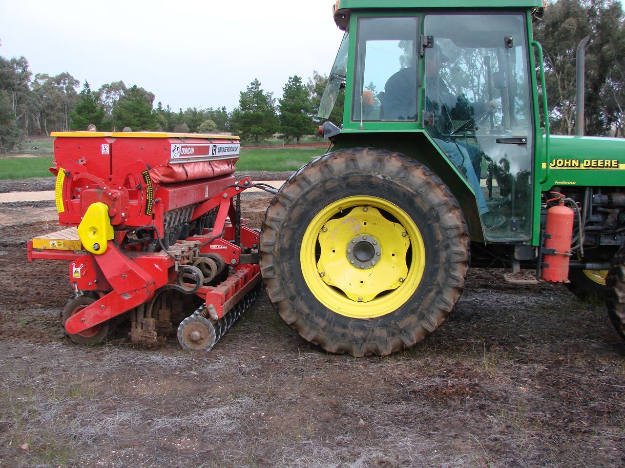 Tractor and seeder