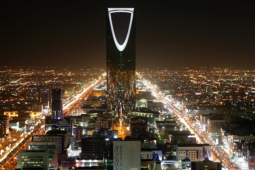 The airport is located north of the Saudi capital Riyadh.