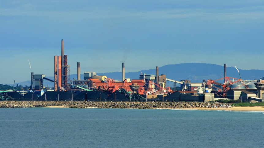 The steelworks dominates the landscape directly to the west of Port Kembla