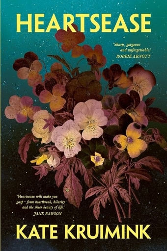 The book cover of Heartsease by Kate Kruimink, a bouquet of flowers