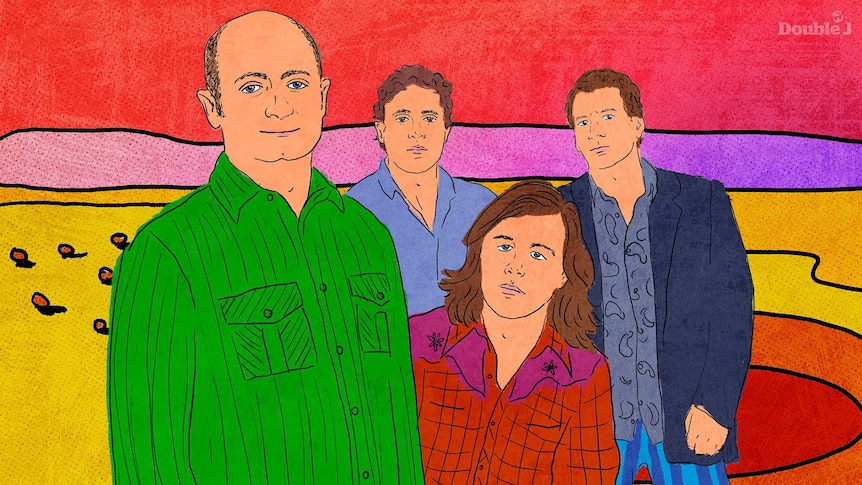 Illustration of Australian rock band Hoodoo Gurus