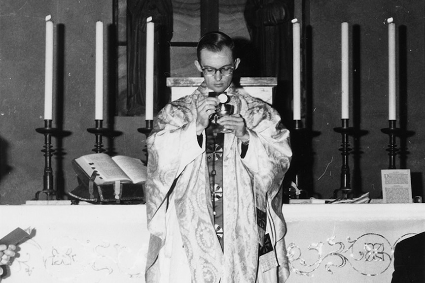 Vincent Ryan stands in a church in Rome in 1966.