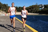 Debi Hazelden and John Mergler running in Centennial Park
