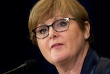 Australia's Defence Minister and Disability Minister Linda Reynolds speaks during a press conference in Washington, July 2020.