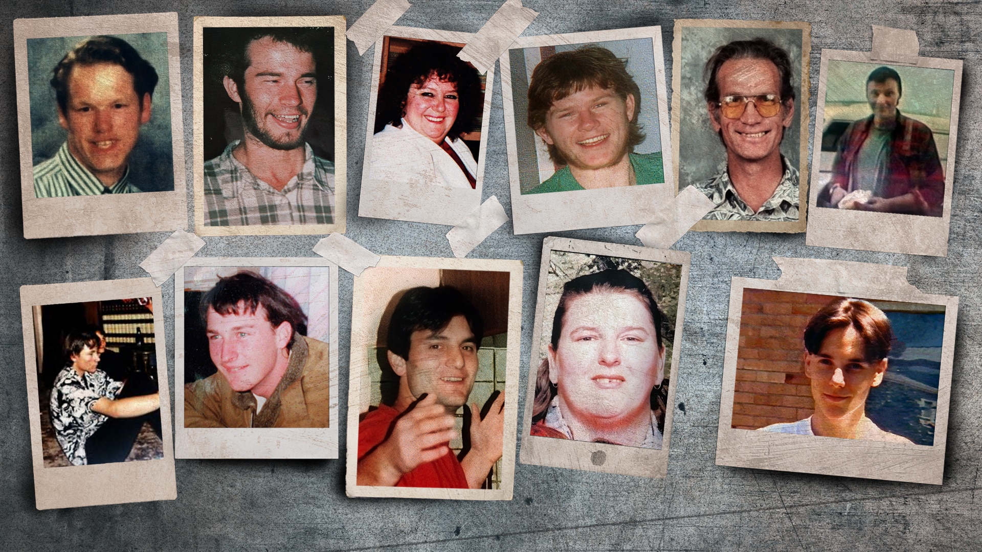 Twelve polaroid photos of the Snowtown murder victims.