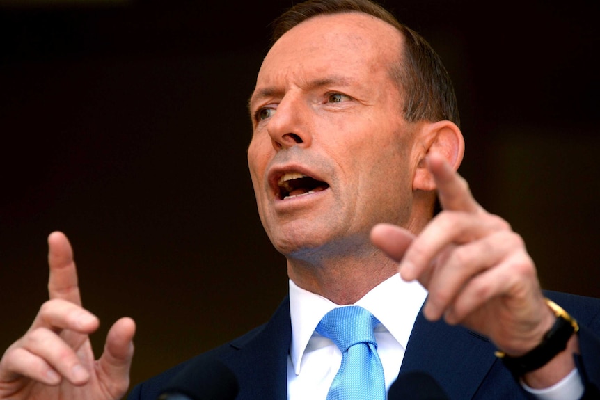 Prime Minister Tony Abbott speaks during a press conference in Canberra, December 18, 2013.