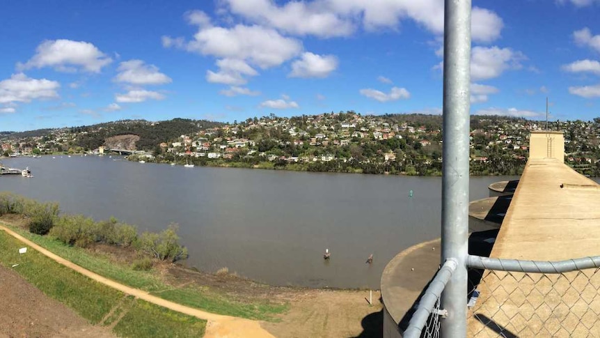 River Tamar from the top of silos on the launceston waterfront.