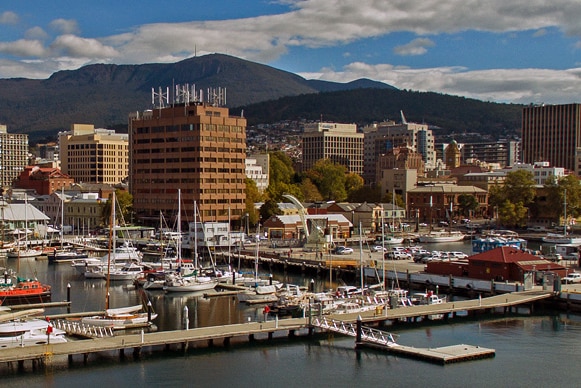 Hobart city and waterfront