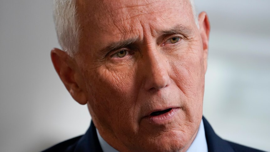 A close up portrait image of Mike Pence 