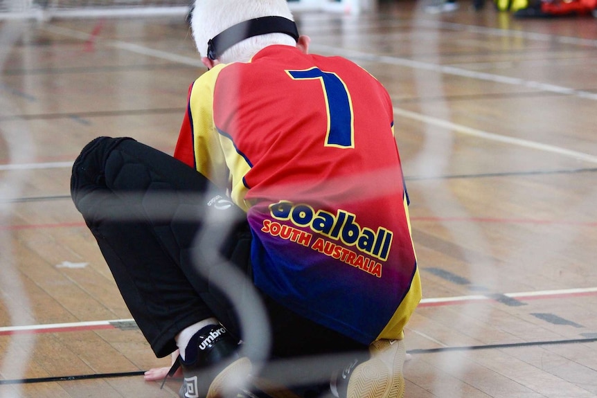 South Australian boy playing Goalball