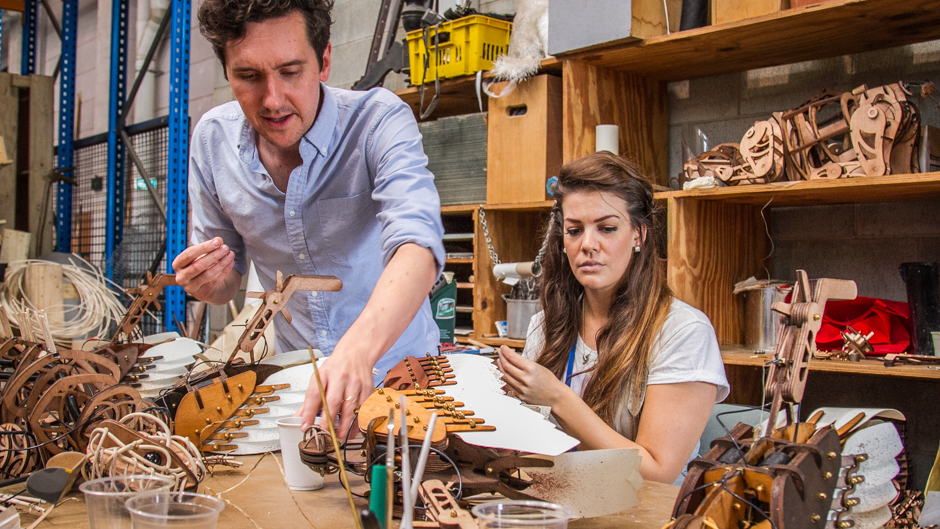 Each of the puppets are put together by hand by the group.