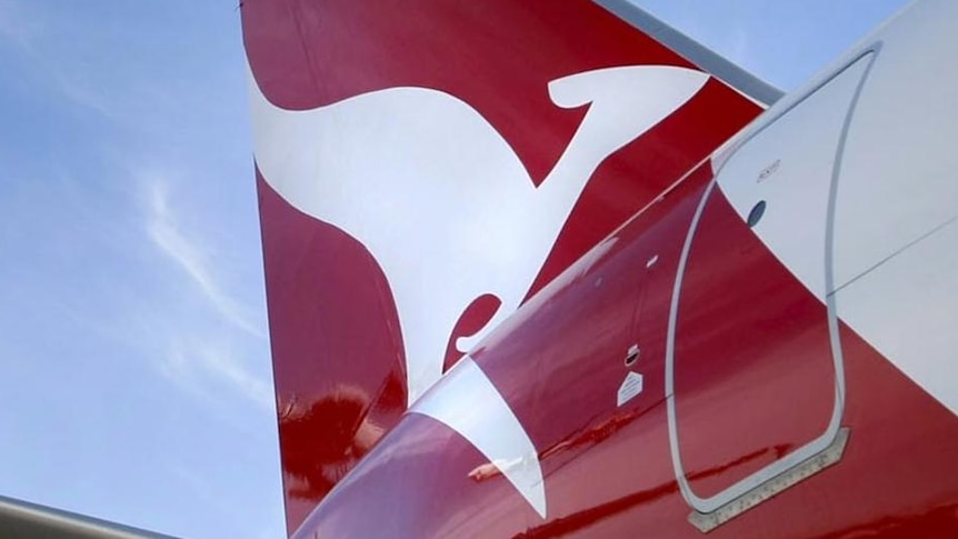 A Qantas jet on the tarmac