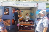 The ACT Right to Life Association's store at the Multicultural Festival, featuring a 'stage of life' model
