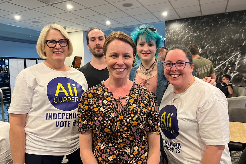 Independent MP Ali Cupper with supporters on election night 