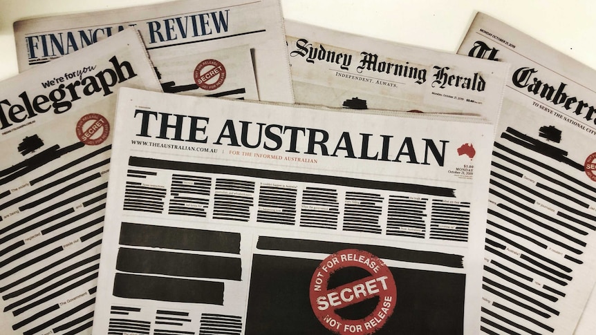 The Daily Telegraph, Financial Review, The Australian, The Sydney Morning Herald and the Canberra Times blacked out.